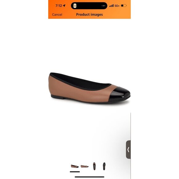 Nine West Ireland Two Tone Slip On Cap Toe Ballet Flats - Picture 2 of 7